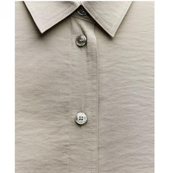 ZARA NEW WOMAN SS24 MINK ZW COLLECTION OVERSIZE SHIRT - Picture 9 of 10